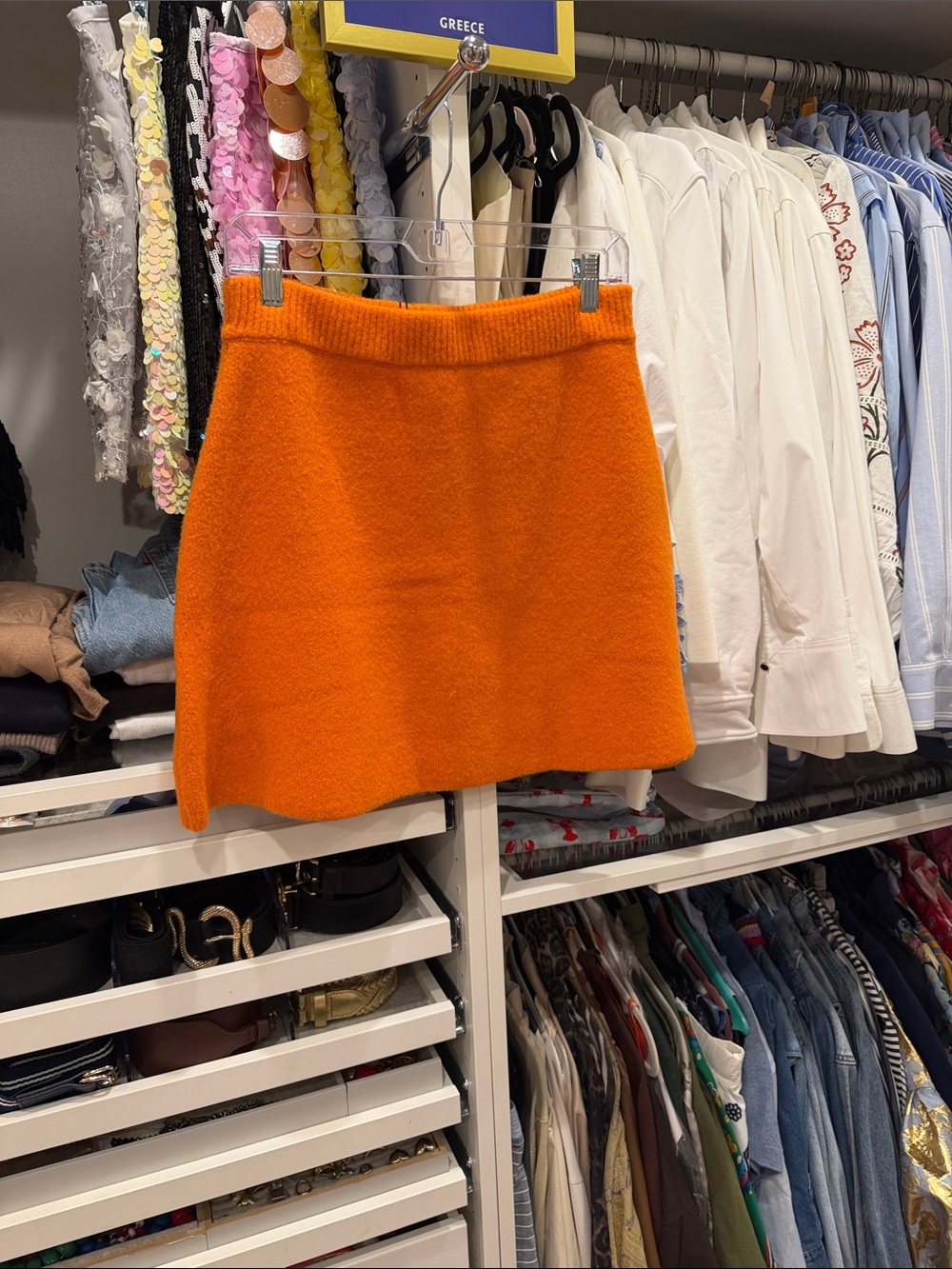 Zara Orange Wool Mini Skirt & Sweater